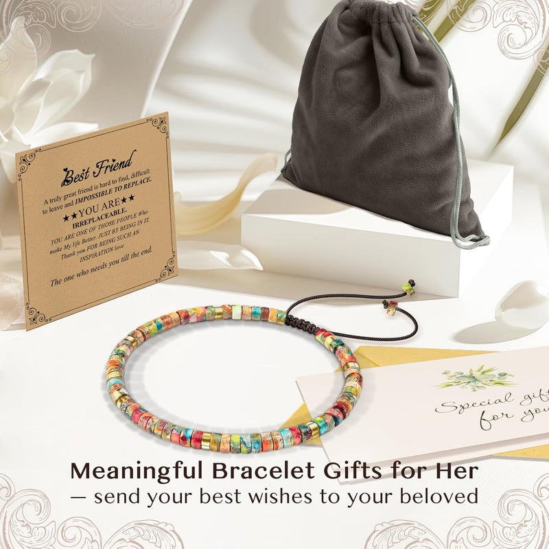 ZOKCC Inspirational Gifts Bracelets for Women: Christmas Day Gifts for Women Friends Sister Mom - Healing Natural Stone Beads Bracelets Thinking of you Get Well Soon Gift for Women - Image 5